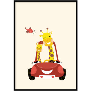 Poster - Giraffe in auto